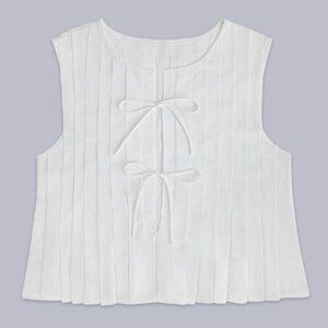 Linen Bow Tie Front Tank Top